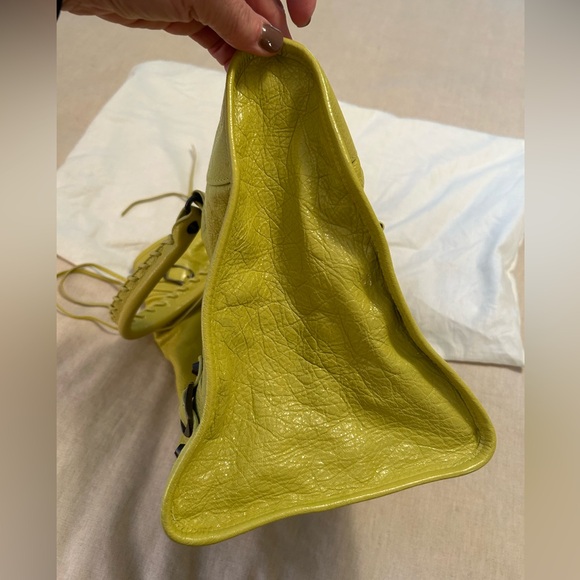💙Balenciaga Electric Yellow  Juane Poussin “Work” Bag Classic Hardware💙💙💙Tags - Picture 5 of 11